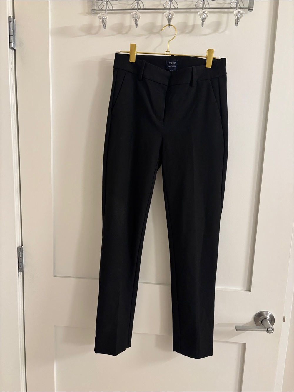 J. Crew Black Straight-Leg Ruby Pant